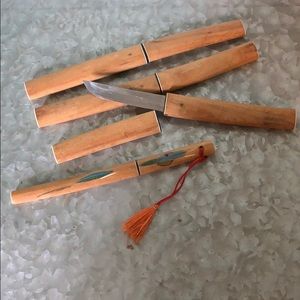 Vintage Japanese stainless steel steak knife set